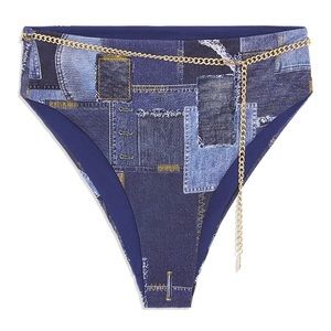 Emily Denim Patchwork Bikini Bottom